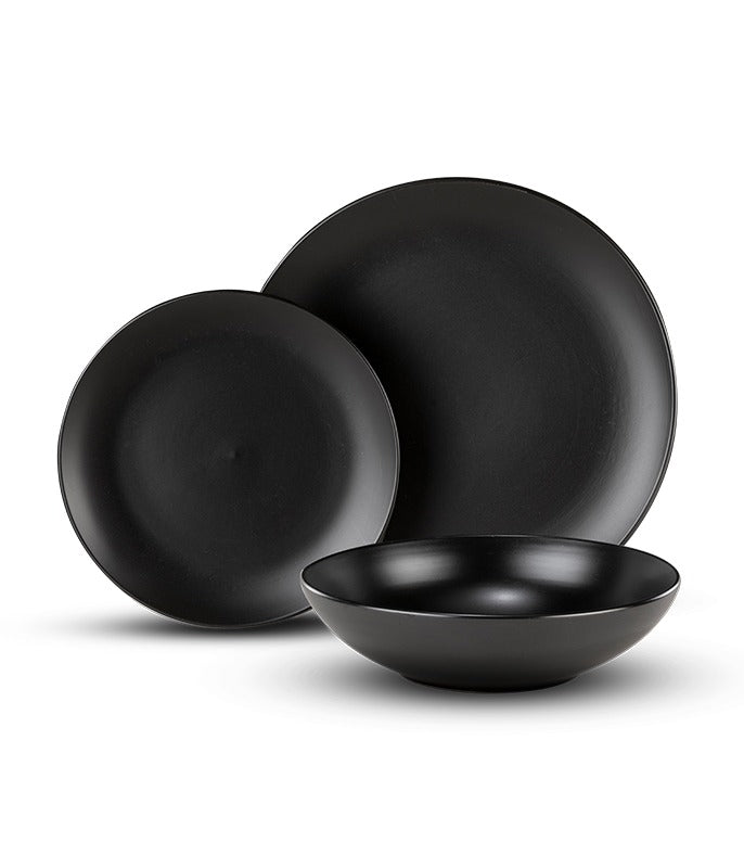 18pc Black Dinner Set