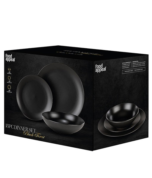 18pc Black Dinner Set