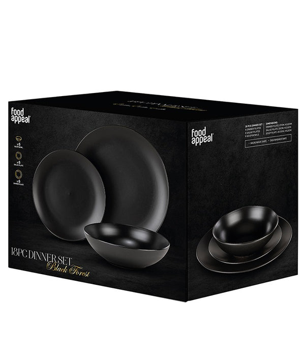 18pc Black Dinner Set
