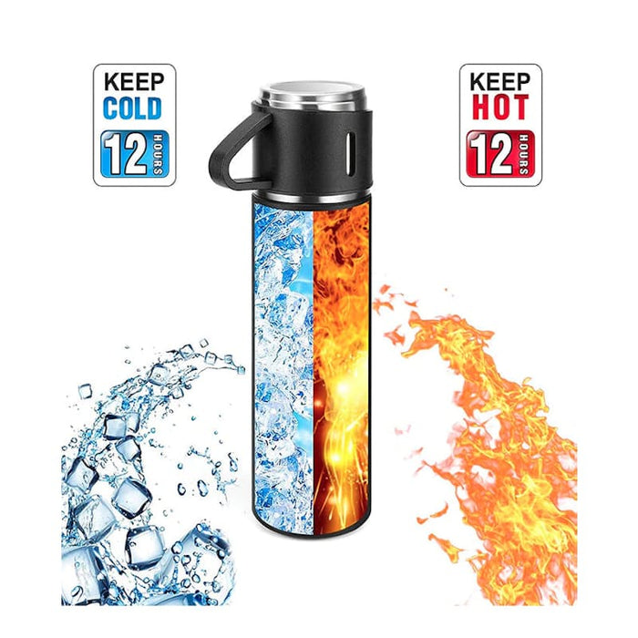 3 Piece Vacuum Insulated Thermal Flask & Cup Sets