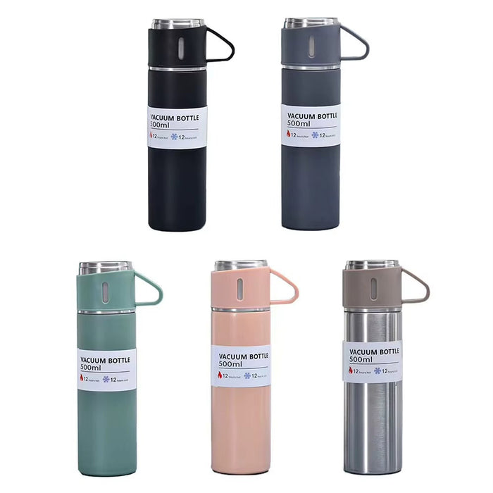 3 Piece Vacuum Insulated Thermal Flask & Cup Sets