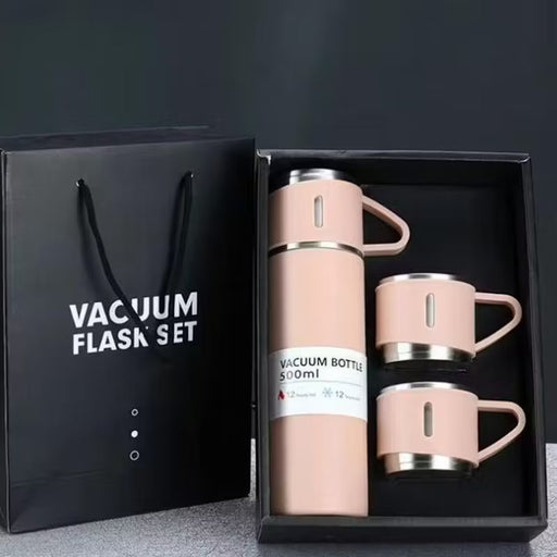 3 Piece Vacuum Insulated Thermal Flask & Cup Sets
