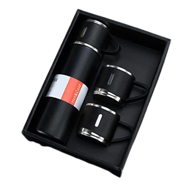 3 Piece Vacuum Insulated Thermal Flask & Cup Sets
