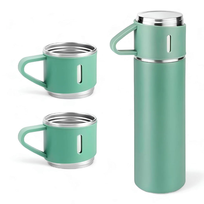3 Piece Vacuum Insulated Thermal Flask & Cup Sets