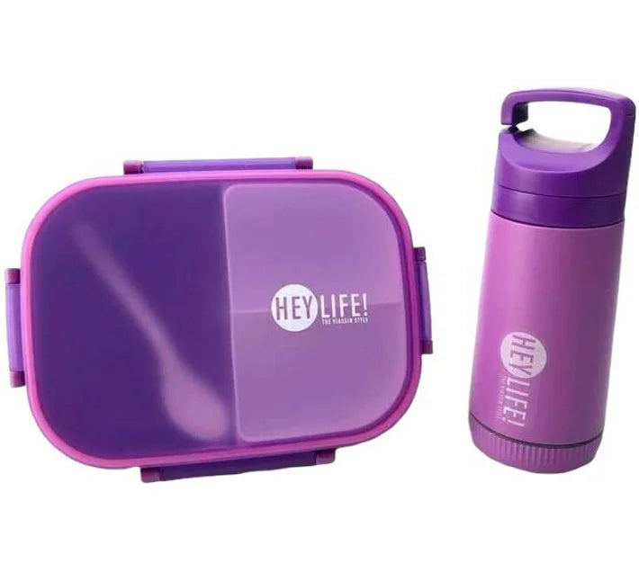 Plastic lunch box with 350ml Water Bottle Set