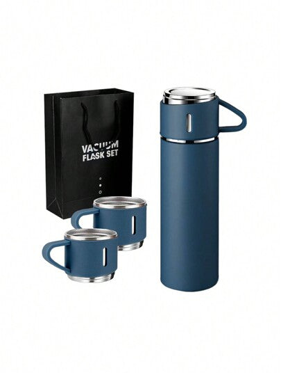 3 Piece Vacuum Insulated Thermal Flask & Cup Sets