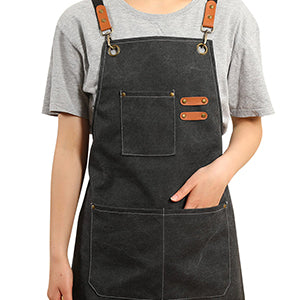 Cross Back Apron with 3 Pockets