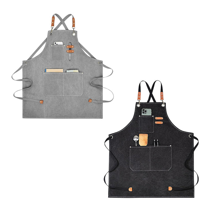Cotton Canvas Cross Back Apron