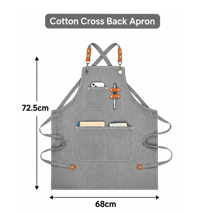 Cotton Canvas Cross Back Apron