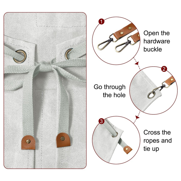 Cross Back Apron with 3 Pockets