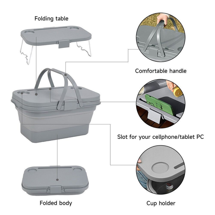 Collapsible/Foldable Picnic Basket
