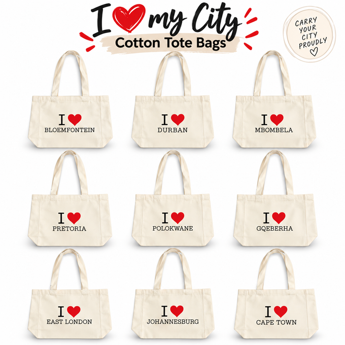 I love my City Cotton Tote Bags