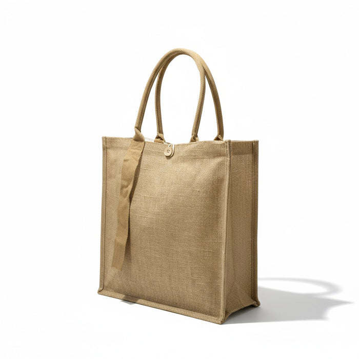 Large Jute Cotton Shopper Tote — Bagazio Promotions