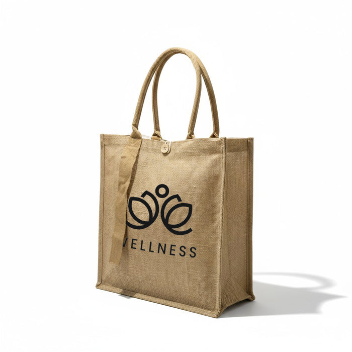 Large Jute Cotton Shopper Tote