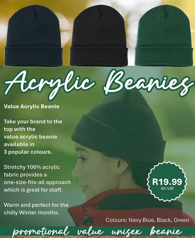 Promotional Acrylic Beanie in 3 colours