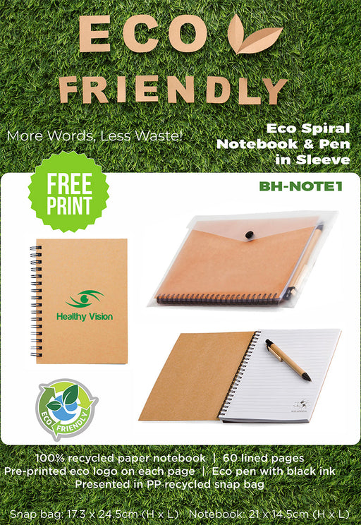 Eco Notebook & Pen in Sleeve