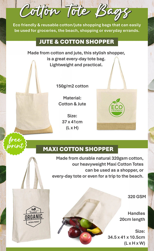 Reusable Cotton Shopper Bags