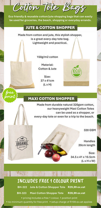 Reusable Cotton Shopper Bags