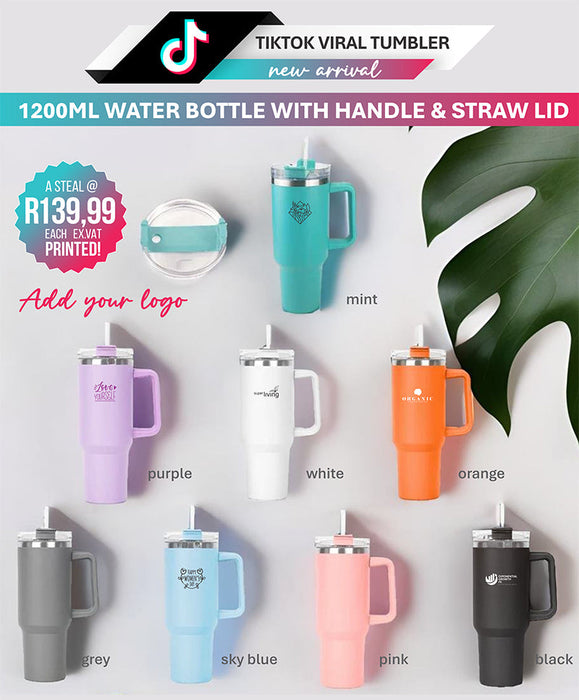 Olympic 1200ml Tumbler with Handle & Straw Lid