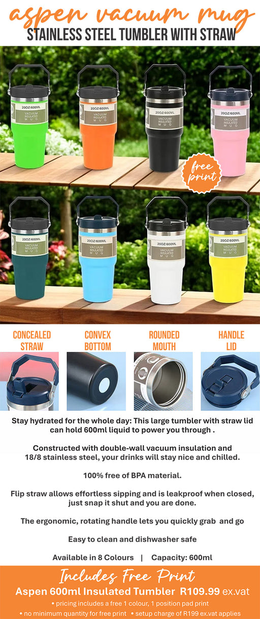 Aspen 600ml Insulated Tumbler