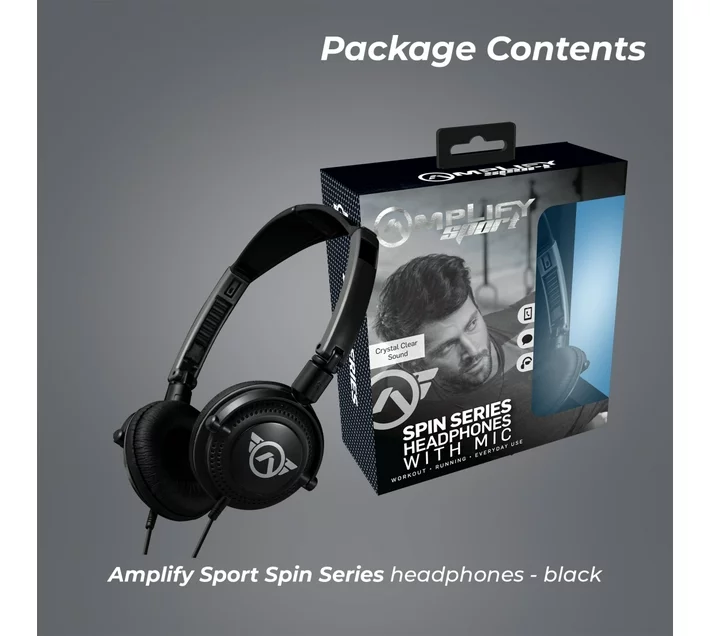 Amplify Sport Spin Series Headphones - Black