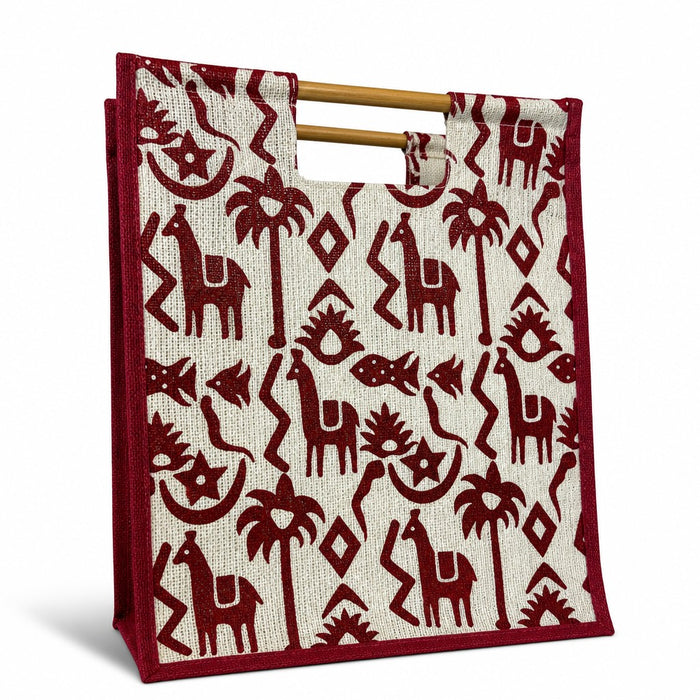 Wooden Handle Jute Bag
