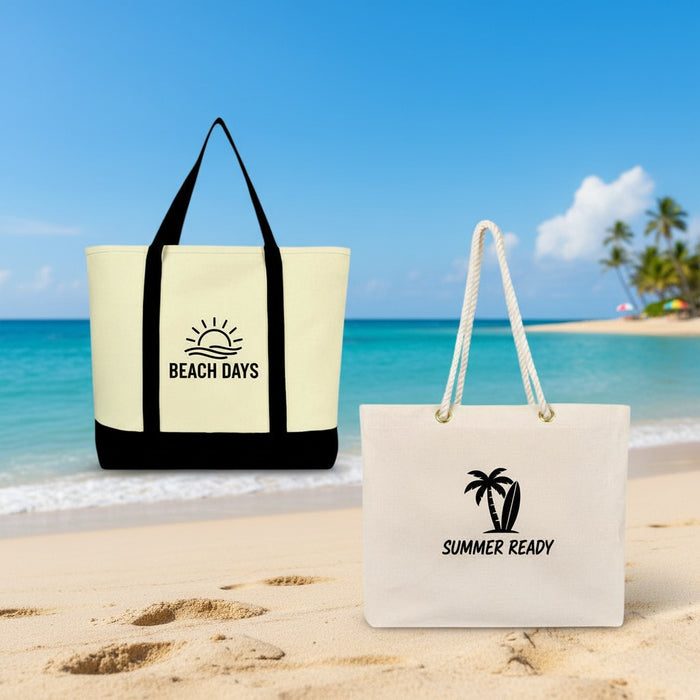 Beach Cotton Tote Bags
