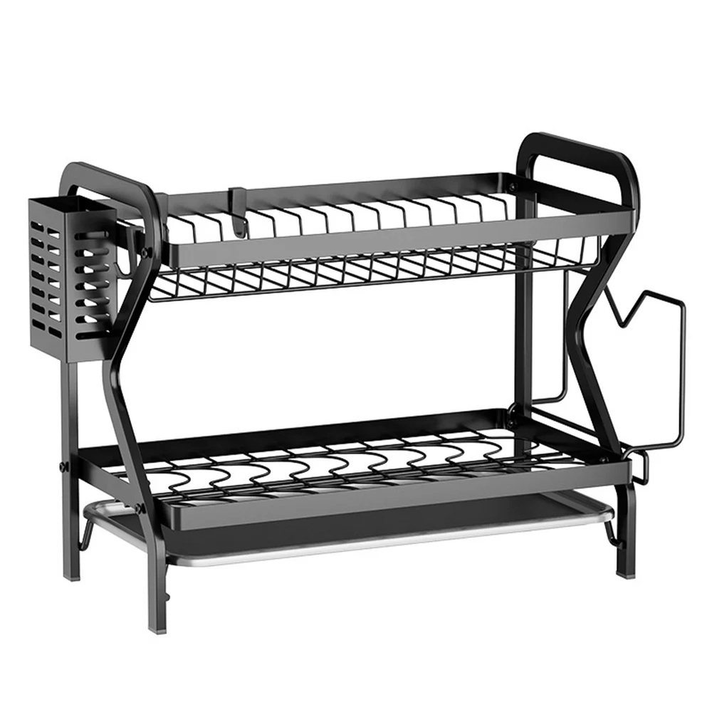 2 Tier Black Dish Rack