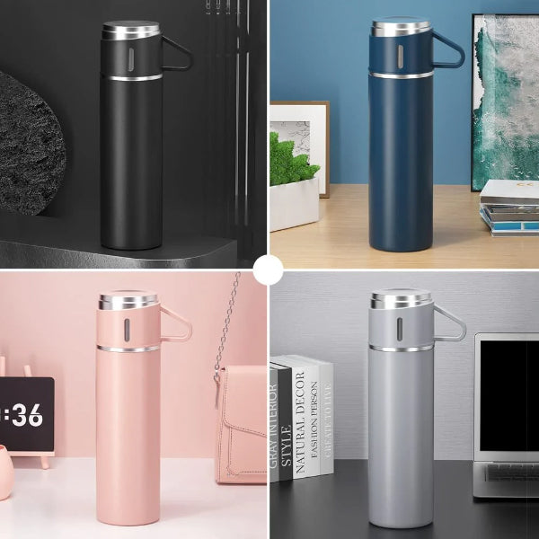 Stainless Steel Thermo Vacuum Insulated Flask Set