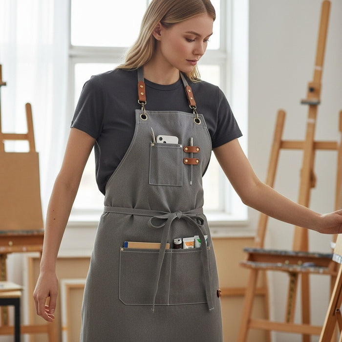 Cotton Canvas Cross Back Apron