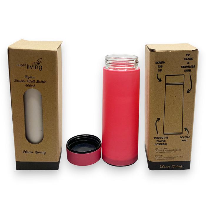 Hydra Glass & Plastic Double-Wall Water Bottle