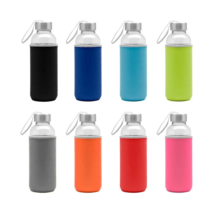 Hydrate Glass Water Bottle With Sleeve with Box