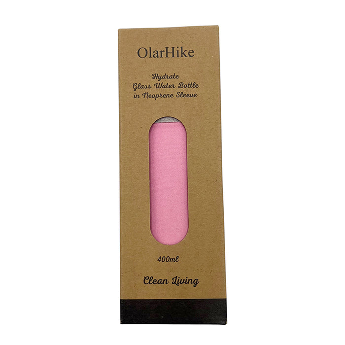 Hydrate Glass Water Bottle With Sleeve with Box