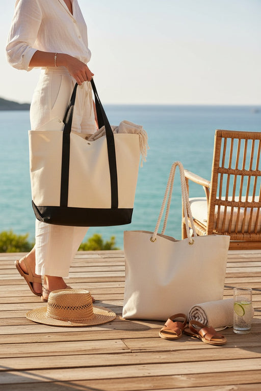 Beach Cotton Tote Bags
