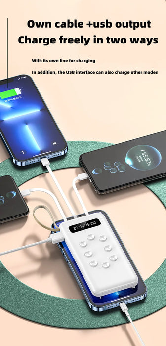 10000mAh Power Bank with 4 Output Cables