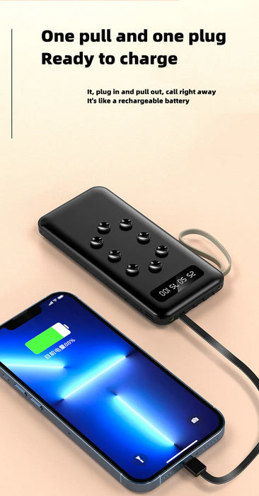 10000mAh Power Bank with 4 Output Cables