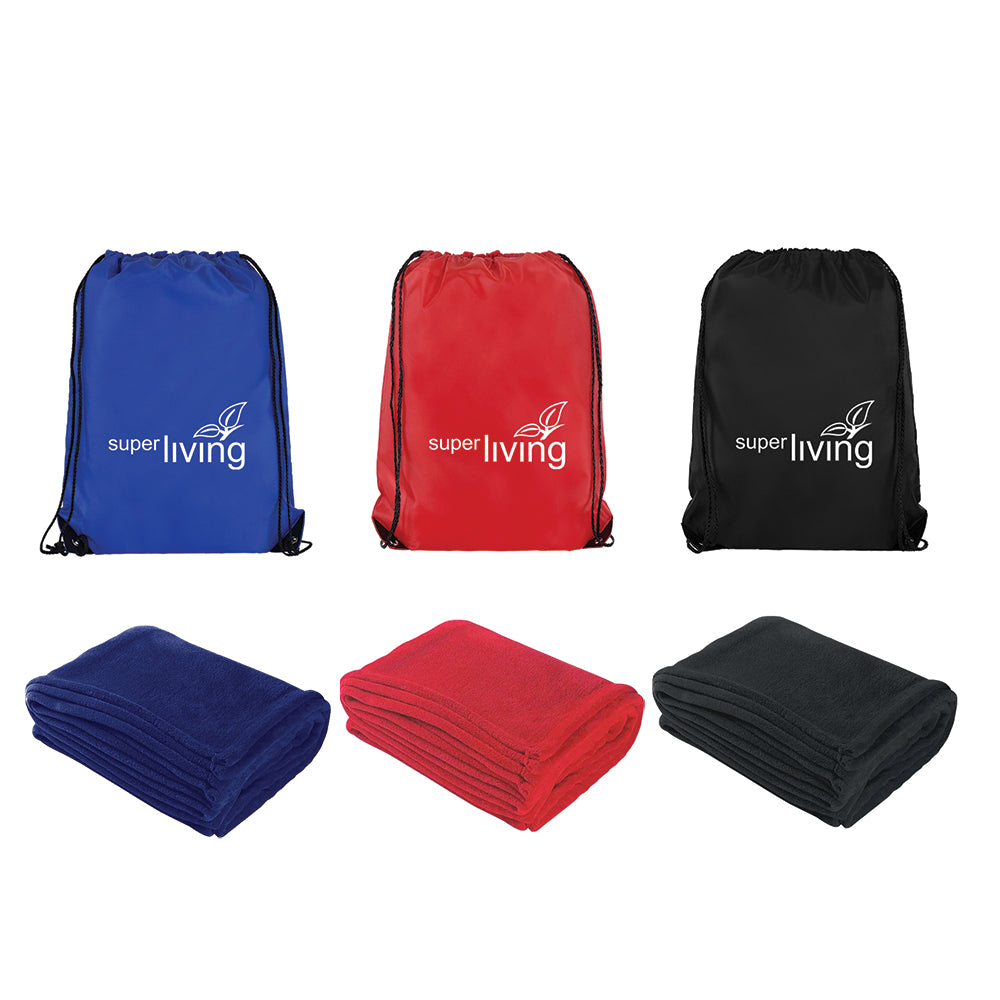 Polar Fleece Blanket in Drawstring Bag — Bagazio Promotions
